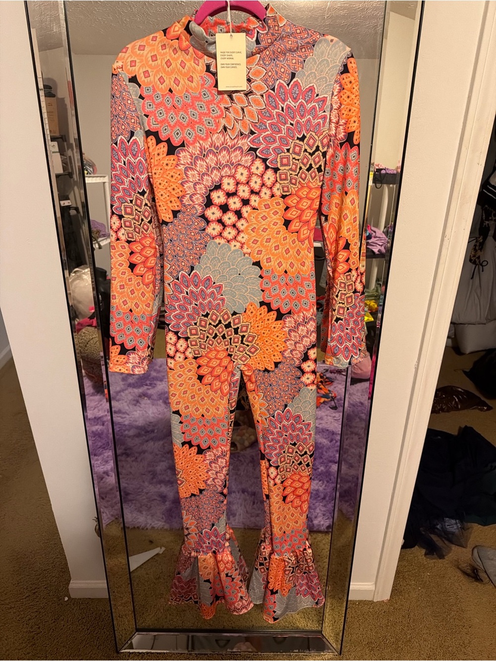 & Other Stories Multicolor Floral-Motif Long-Sleeve Flared Jumpsuit - Picture 2 of 6